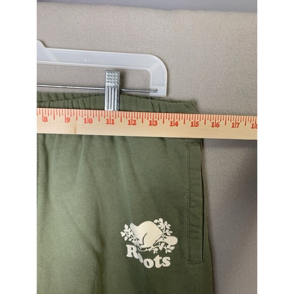 Roots Pants Womens Medium Green Knit Joggers Sweatpants Spellout Logo Pull On - Picture 9 of 9